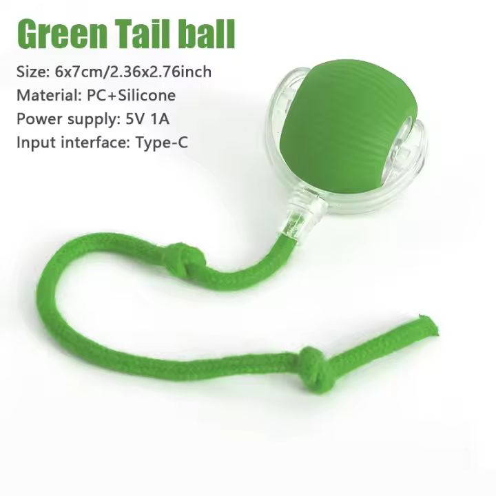 Juguetes de Gato elegante, bola rodante automática, cola falsa, recargable, eléctrico, juguete interactivo para mascotas, entrenamiento de gato, cola de ratón de imitación, 1 ud. - 1