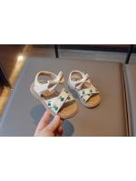 Sandalias de estilo bordado para niñas, zapatos de playa con punta abierta, informales, versátiles, planos de princesa con lazo, Verano - details 6