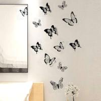 Pegatinas de Pared de Mariposa 3D Blancas y Negras Decoración de Boda Decalques de Dormitorio y Sala de Estar - details 4