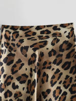 TRAFZA-Falda larga de satén con estampado de leopardo para mujer, faldas Midi de cintura alta, pliegues Vintage, ropa de calle informal, moda de verano - details 12