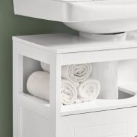 Armario de Baño de Suelo Blanco Estante y Puertas Correderas 60 x 30 x 60 cm - details 6
