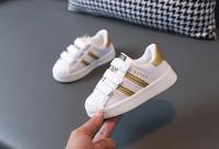 Zapatillas de deporte para niños y niñas, zapatos informales antideslizantes de diseño de moda, transpirables con gancho, color blanco, para exteriores - details 12