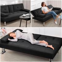Sofá Cama Plegable de Poliéster 2 Plazas Soporte de Botella 167 X94 cm Max Capacidad 350 KG Gris - details 22