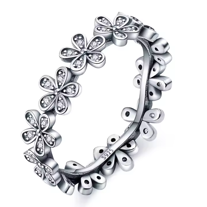 Anillo de plata pura para mujer, joyería de circonita original pulida y brillante, exquisito, compromiso, conmemoración del aniversario de boda - 1