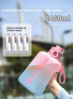 Botella de agua deportiva con pajita de gran capacidad, hervidor de agua portátil de plástico para exteriores - details 5