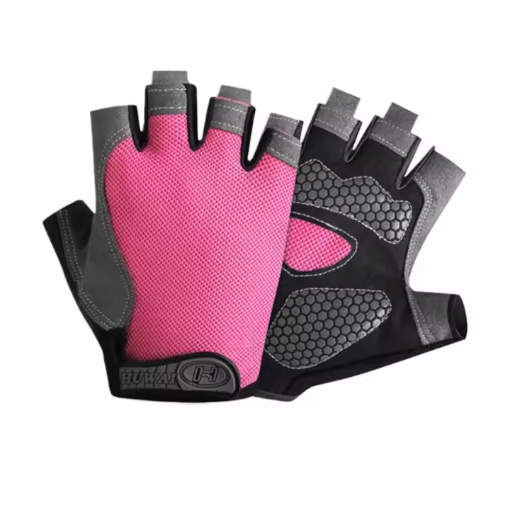 Profesional gimnasio Fitness transpirable antideslizante mujeres hombres medio dedo verano pesca ciclismo guantes sin dedos mujer bicicleta - 1