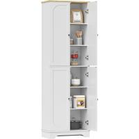 Alacena de Cocina Armario de Cocina Mueble Auxiliar de Cocina con 4 Puertas y Estantes Ajustables para Comedor Salón 60x30x183 cm Blanco - details 0