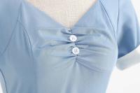 Vestido Retro de Cintura Alta con Botones de Frente Vestido de Swing Elegante para Mujeres - details 18