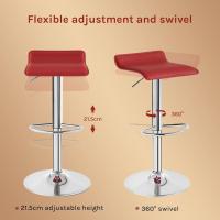 Taburetes de Cocina Giratorios 360° Altos con Asiento PVC Ajustables Diseño Elegante para Comedor, Sala de Estar, Cafetería Negro+Negro - details 23