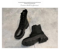 Nuevas botas cortas negras de moda geniales de moda botas de mujer de tacón grueso de suela gruesa - details 12