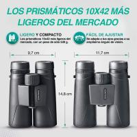 10x42 Profesionales, Ligero, Compacto y Resistente al Agua, con Prisma Diagonal Bak 4 y FMC. Ideal para Adultos y niños, para observación de Aves, excursión, astronomía - details 2