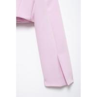 OUWU- Otoño Nuevo Estilo Europeo Y Americano Diseño Sentido Moda Ajustado Corto Seda Satén Textura Arco Traje Chaqueta - details 9