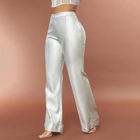 Pantalones ajustados acampanados para mujer, moda coreana, primavera y otoño, pantalones lisos de cintura media - details 3