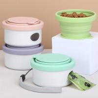 Cuenco para mascotas, cuenco plegable de viaje para perros, a prueba de fugas, antideslizante, plato de alimentación para exteriores, cuenco plegable de silicona suave para gatos, Camping - details 8