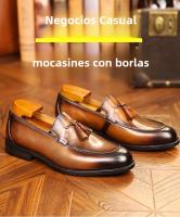 Zapatos de cuero de alta gama, mocasines casuales de negocios, talla extra grande para un pie - details 0