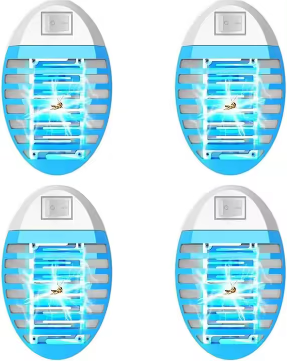 Mata mosquitos enchufable, paquete de 4 trampas eléctricas para insectos UV para el hogar, cocina, dormitorio, Control de plagas en interiores, funcionamiento silencioso - 1