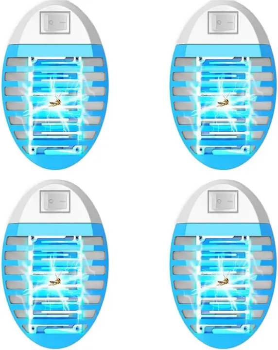 Mata mosquitos enchufable, paquete de 4 trampas eléctricas para insectos UV para el hogar, cocina, dormitorio, Control de plagas en interiores, funcionamiento silencioso - 1
