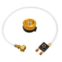 Adaptador de acoplamiento de cilindro de gas plano de propano de repuesto para estufa de camping al aire libre, inflado con válvula de alivio de presión - details 1