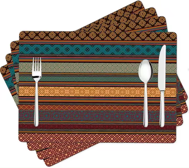 Juego de Placemats de Cuero Falsio Anti-Calor Resistente al Agua Reutilizable - 1