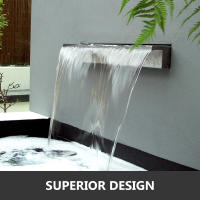 VEVOR cascada de acero inoxidable con conector de tubería, vertedero para jardín, estanque al aire libre, fuente de piscina Rectangular - details 5