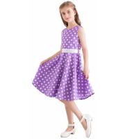 Vestido retro para niña, vestido vintage de princesa de verano sin mangas con lunares de algodón ligero y romántico floral de los años 50 para fiesta y boda Daliy - details 34