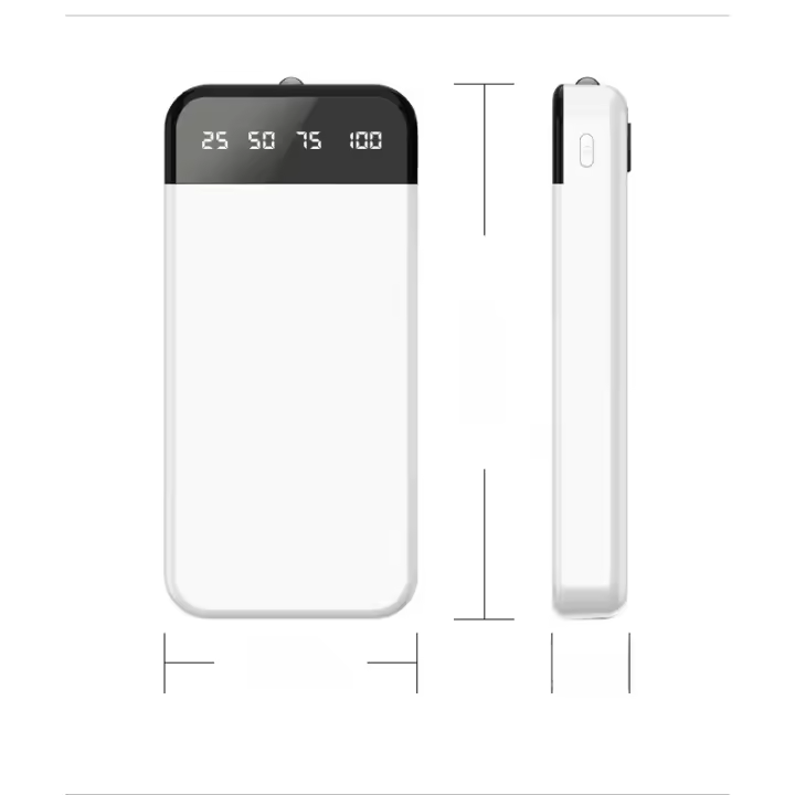 Powerbank con cable de carga, pantalla LED, iluminación de linterna, 10000/20000 mAh, 66W, PD20W - 1