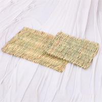 Estera de paja de animales pequeños, estera de cama tejida a mano segura y masticable para mascotas, nido de molienda para dormir - details 5