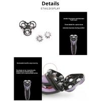Afeitadora Eléctrica Flotante con Tres Cabezas Carga USB Impermeable Deportes y Exteriores - details 9