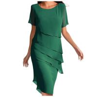 Vestidos elegantes de verano para mujer, Vestidos cortos De Fiesta De gasa con cuello redondo y retazos, 2024 - details 4