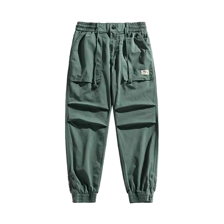 Pantalones de Jogger Sólidos para Exteriores CHAIFENKO Largo Completo, Material de Algodón, Ajuste Regular para Hombres en Otoño/Invierno - 1