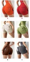 Pantalones cortos de Yoga para mujer, mallas Push Up de cintura alta con bolsillo, para gimnasio, Fitness y correr - details 3