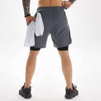 Pantalones cortos informales de media longitud para hombre, de verano, de talla mediana, de secado rápido, antivaciado de doble capa, nueva tendencia - details 2