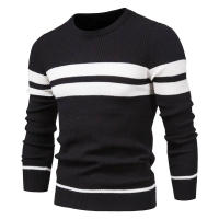 Nueva Suéter De Otoño Para Hombre Con Cuello Redondo Y Mangas Largas Patchwork Caliente Y Delgado Moda Casual Ropa De Hombre - details 5
