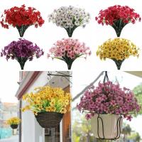 Ramo de flores artificiales de plástico para Decoración de mesa, flores falsas para jardín, porche, ventana, habitación del hogar, bricolaje - details 0