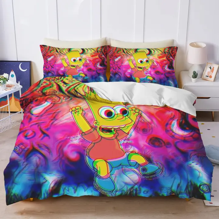 Juego de Ropa de Cama de Animación Simpsons 100% Poliéster Adecuado para Niños y Adultos - 1