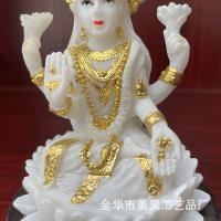 Estatua de diosa musical con Base de loto Tianmiao Yin, decoración artesanal de resina de Buda indio - details 14