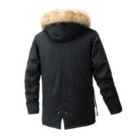 Chaqueta Parka de Vellón Cálido y Emparedada para Invierno Moda Casual con Cuello de Piel para Hombres - details 2