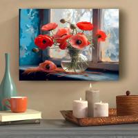RUOPOTY Pintura DIY para Adultos Kit de Arte de Pared con Flores Marcador por Números Regalo para Decoración del Hogar Propylene Abstracto Tamaño 40x50cm - details 1