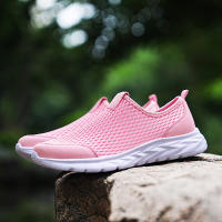 Flyknit-zapatillas de correr para mujer, zapatos deportivos transpirables, ligeros, suaves, color rosa - details 1