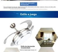 Restaurante invisible ventilador luz control remoto hogar sala de estar ventilador conversión de frecuencia de luz dormitorio ventilador de techo luz - details 33