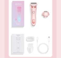 Maquinillas de afeitar eléctricas para mujer, afeitadoras faciales 2 en 1 para Bikini, depilación para axilas, piernas, recortador corporal para mujer, resistente al agua IPX7 - details 12