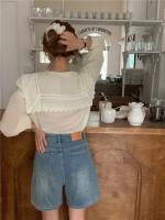 Blusa de verano para mujer, camisa de primavera, blusa para mujer, Blusas largas de gasa, informales, elegantes, Vintage, de manga larga, holgada de gran tamaño, blanca - details 29