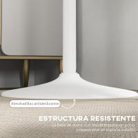 Mesa de bar redonda, mesa alta de cocina moderna con encimera laminada y marco de acero para 2 personas para comedor en casa Ø60x102 cm blanco - details 5