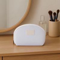 Bolsa de maquillaje de malla semicircular, bolsa ligera para lápiz labial, bolsa de cosméticos transparente, bolsa de lavado con cremallera, bolsa de almacenamiento para artículos de tocador, baño - details 5