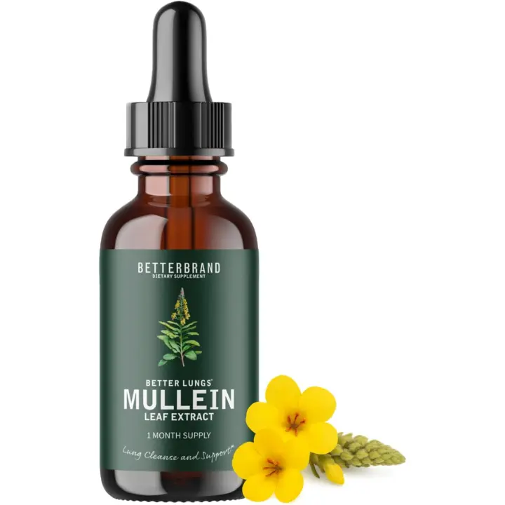El extracto de hoja de gordolobo BetterLungs de Betterbrand apoya el bienestar respiratorio y la salud pulmonar general: suplemento natural, - 1
