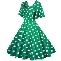 Vestido de fiesta elegante con lunares y mangas de mariposa para mujer, estilo veraniego. - details 2