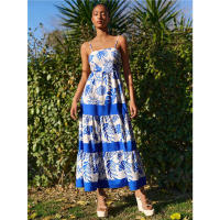 Vestido de verano 2025 en estilo boho chic, falda fluida, moda europea, vacaciones en la playa con volantes. - details 1