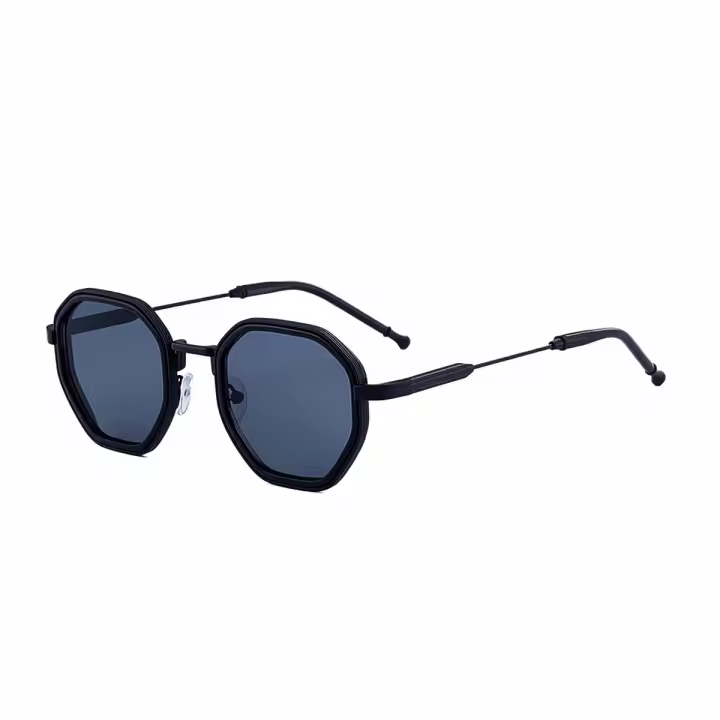 Gafas de sol poligonales nuevas y a la moda 2025 para hombre, gafas de sol con patillas de metal de tendencia y personalidad para hombre - 1