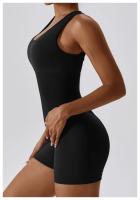 Traje de Yoga con espalda integrada de alta elasticidad para mujer, mono ajustado de compresión Abdominal, traje de Yoga sin costuras - details 6