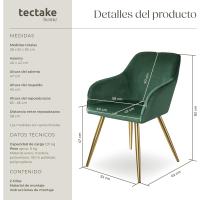 Sillas de Comedor Ergonómicas y Versátiles Juego de Sillas Tapizadas en Terciopelo - details 72